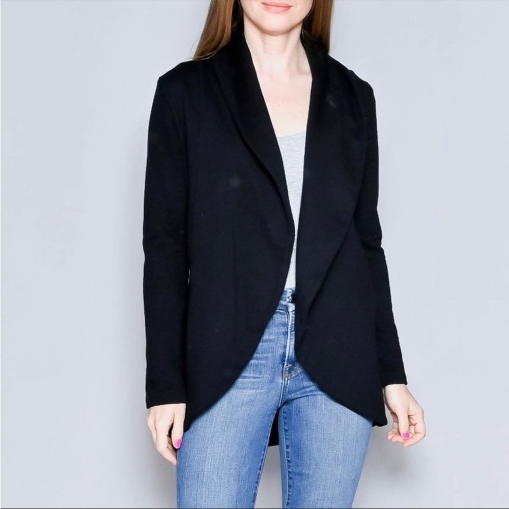 James Perse Cardigan Womens Black Long Sleeve Sweatshirt